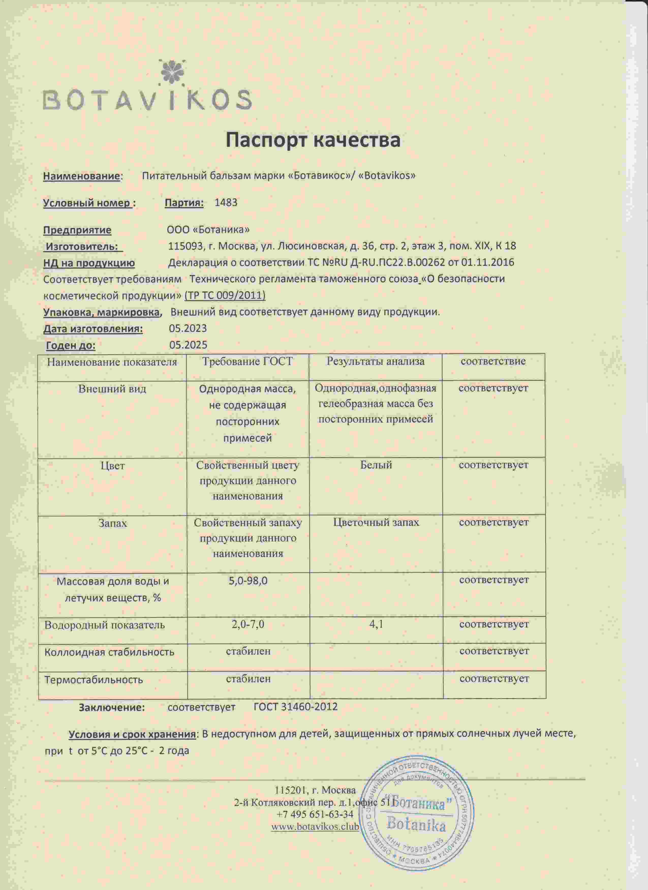 Паспорт №052023